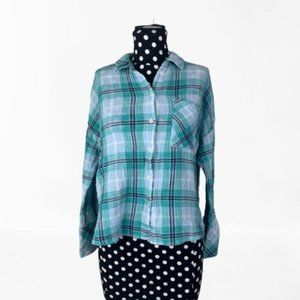 Sanctuary Plaid Boyfriend Button Down Sz Small